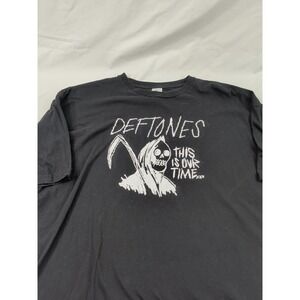 Deftones Adult XXL T-Shirt Black White Graphic This Is Our Time Grim Reaper